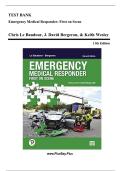 TEST BANK&colon; Emergency Medical Responder &lpar;EMR&rpar; 11th Edition - Le Baudour &lpar;Chapters 1-27&rpar;