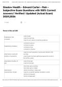 Shadow Health - Edward Carter - Pain - Subjective Exam Questions with 100&percnt; Correct Answers &vert; Verified &vert; Updated &lpar;Actual Exam&rpar; 20252026