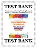 fundamentals of nursing thinking doing and caring 4th edition volume 2 wilkinson treas test bank exam questions with correct answers rated a&plus;