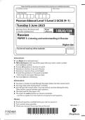 2025 Pearson Edexcel Level 1&sol;Level 2 GCSE 1RU0&sol;1F Russian PAPER 1&colon; Listening and understanding in Russian Foundation tier