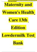 maternity and women's health care 13th edition lowdermilk test exam questions with correct answers rated a&plus; 2025 2026