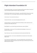 Flight Attendant Foundation KV Practice Exam Questions And Answers A&plus; Score&period;