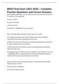 BEFO Final Exam 2025&ndash;2026 &ndash; Complete Practice Questions and Correct Answers