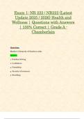 Exam 1&colon; NR 222 &sol; NR222 &lpar;Latest Update 2025 &sol; 2026&rpar; Health and Wellness &vert; Questions with Answers &vert; 100&percnt; Correct &vert; Grade A - Chamberlain