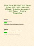 Final Exam&colon; NR 222 &sol; NR222 &lpar;Latest Update 2025 &sol; 2026&rpar; Health and Wellness &vert; Questions & Answers &vert; 100&percnt; Correct &vert; Grade A - Chamberlain