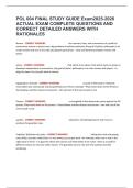POL 004 FINAL STUDY GUIDE Exam2025-2026 ACTUAL EXAM COMPLETE QUESTIONS AND CORRECT DETAILED ANSWERS WITH RATIONALES
