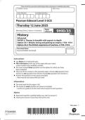 Pearson Edexcel In GCE History &lpar;9HI0&sol;35&rpar; Advanced Paper 3&colon; Themes in breadth with aspects in depth Option 35&period;1&colon; Britain&colon; losing and gaining an empire&comma; 1763-1914 Option 35&period;2&colon; The British experience of warfare&comma; c1790-1918 June 2025