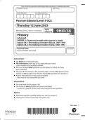 Pearson Edexcel Level 3 GCE 9HI0&sol;38 History Advanced PAPER 3&colon; Themes in breadth with aspects in depth Option 38&period;1&colon; The making of modern Russia&comma; 1855-1991 Option 38&period;2&colon; The making of modern China&comma; 1860-1997 June 2025