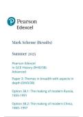 Pearson Edexcel In GCE History &lpar;9HI0&sol;38&rpar; Advanced Paper 3&colon; Themes in breadth with aspects in depth &lpar;9HIO&sol;38&rpar; Option 38&period;1&colon; The making of modern Russia&comma; 1855-1991 Option 38&period;2&colon; The making of modern China&comma; 1860-1997 marking scheme June 2025