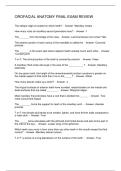 OROFACIAL ANATOMY FINAL EXAM REVIEW