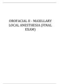 OROFACIAL II - MAXILLARY LOCAL ANESTHESIA &lpar;FINAL EXAM&rpar;