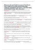 Missouri Life and Health Insurance Final Exam- 2025 COMPLETE EXAM QUESTIONS AND VERIFIED ANSWERS &vert;RECENTLY TESTING REAL EXAM QUESTIONS&vert; 100&percnt; SOLVED&excl;&excl;