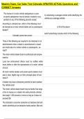 Mastery Exam&comma; Car Sales Test Colorado UPDATED ACTUAL Questions and  CORRECT Answers 