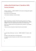 Indiana Real Estate Exam 2 Questions With Correct Answers
