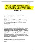 D333 PRE-ASSESSMENT ETHIC IN TECHNOLOGY EXAM 2025&sol;2026 BRAND NEW ACTUAL EXAM QUESTIONS WITH ANSWERS&period;