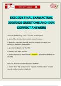 EXSC 224 FINAL EXAM ACTUAL 2025&sol;2026 QUESTIONS AND 100&percnt; CORRECT ANSWERS