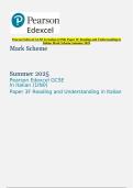 Pearson Edexcel Level 1&sol;Level 2 GCSE &lpar;9&ndash;1&rpar; Italian &vert;QP&MS&vert;PAPER 1&comma;3&4&vert;2025&vert; Foundation & Higher Tier