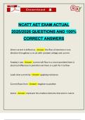NCATT AET EXAM ACTUAL 2025&sol;2026 QUESTIONS AND 100&percnt; CORRECT ANSWERS
