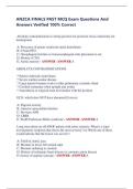 ANZCA FINALS PAST MCQ Exam Questions And  Answers Verified 100&percnt; Correct 