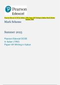Pearson Edexcel GCSE In Italian &lpar;1IN0&rpar; Paper 4H Writing in Italian Mark Scheme  Summer 2025