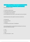 WATER SUPPLY CH 12 QUESTIONS WITH ACCURATE ANSWERS
