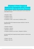 Chapter 1 Test&colon; Types of Apparatus Equipped with a Pump Questions with Accurate Answers