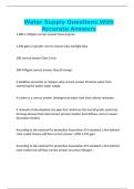 Water Supply Questions With Accurate Answers