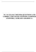 NU 131 EXAM 2 QUESTIONS AND CORRECT DETAILED ANSWERS 2025&sol;2026 &lpar;VERIFIED ANSWERS&rpar; &vert; ALREADY GRADED A&plus;&period;