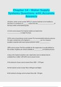 Chapter 14 - Water Supply Systems Questions with Accurate Answers