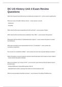 DC US History Unit 4 Exam Review Questions And answers Verified Solutions&vert; Graded A&plus;