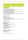 TE Practice Exam Questions with 100- Verified Answers Latest Versions 2025 Graded A&plus;&period;