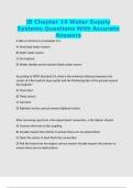 JB Chapter 14 Water Supply Systems Questions With Accurate Answers