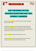 A&P LAB EXAM 2 ACTUAL 2025&sol;2026 QUESTIONS AND 100&percnt; CORRECT ANSWERS
