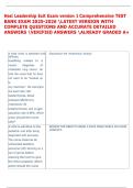Hesi Leadership Exit Exam version 1 Comprehensive TEST  BANK EXAM 2025-2026 LATEST VERSION WITH  COMPLETE QUESTIONS AND ACCURATE DETAILED  ANSWERS VERIFIED ANSWERS ALREADY GRADED A&plus; 