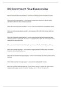 DC Government Final Exam review questions and correct answers with detailed rationales&period;