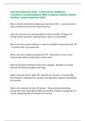 Infectious Disease Exam - Tuberculosis&colon; Diagnosis&comma;  Treatment&comma; and Management With complete solution&ndash;Expert  Verified &vert; Latest Questions 2025 