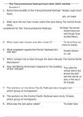 The Transcontinental Railroad Exam With 100&percnt; Verified Answers&excl;&excl;