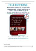 Test bank for Textbook of Radiographic Positioning and Related Anatomy 11th Edition by John Lampignano & Leslie E&period; Kendrick ISBN 9780323936132 &vert; Complete Guide A&plus;