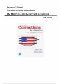 Instructor's Manual for Corrections in America&colon; An Introduction&comma; 15th edition by Harry E&period; Allen &comma; Chapter 1-19 &vert;All Chapters