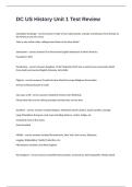 DC US History Unit 1 Test Review Questions And Correct Verified Answers Guaranteed Success&period;