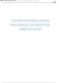 Test Bank for Biological Psychology 14th Edition By James W&period; Kalat &lpar;All Chapters&comma; 100&percnt; original verified&comma; A&plus; Grade&rpar;