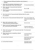 Transcontinental Railroad Questions And Answers &vert; Verified 