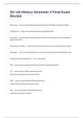 DC US History Semester 2 Final Exam Review Questions And Accurate Verified Answers&period;