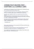 CONNECTICUT BOATING TEST - CHAPTERS 1 & 2 CORRECT 100&percnt;