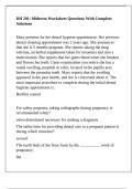 DH 201&colon; Midterm Worksheet Questions With Complete Solutions