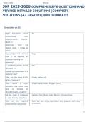 SOP 2025-2026 COMPREHENSIVE QUESTIONS AND  VERIFIED DETAILED SOLUTIONS |COMPLETE  SOLUTIONS |A+ GRADED |100% CORRECT!! 