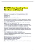 NCCT Medical Assisting Exam Questions and Answers 