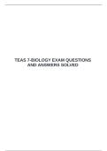   TEAS 7-BIOLOGY EXAM QUESTIONS AND ANSWERS SOLVED