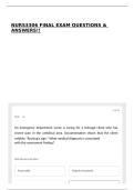 NURS3306 FINAL EXAM QUESTIONS & ANSWERS&excl;&excl;