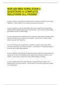 NUR 425 MED SURG EXAM 1 QUESTIONS & COMPLETE SOLUTIONS ALL PASSED